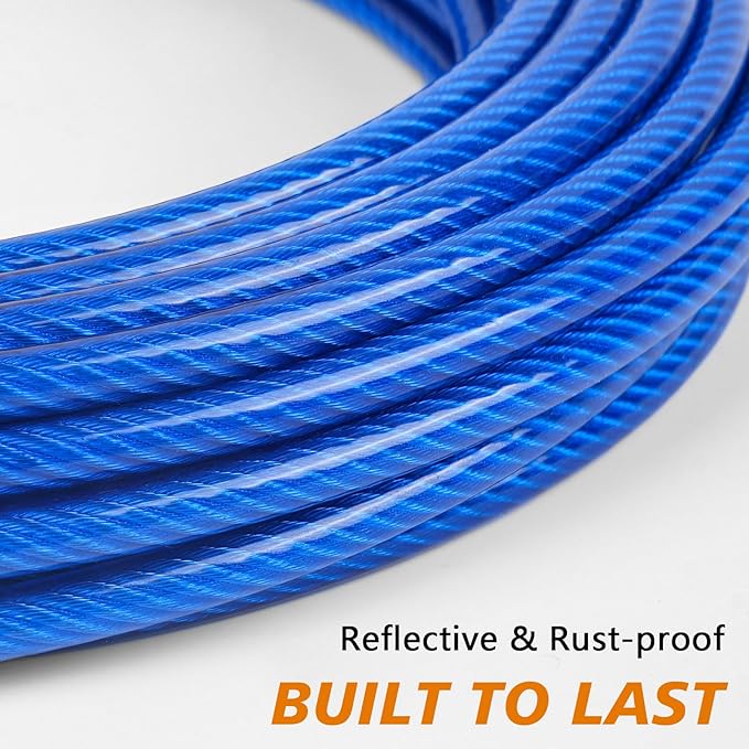 XiaZ 20ft Tie Out Cable for Dogs, Dog Leads for Yard Chew Proof, Heavy Duty Pet Tie Out Cable for Large Dogs Up to 250lbs,Durable Dog Runner Tether Line for Outdoor,Yard