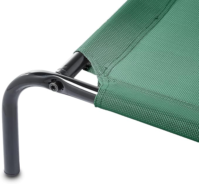 Amazon Basics Cooling Breathable Elevated Dog Bed with Metal Frame for Medium Dogs, 43 x 26 x 7.5 Inch, Green