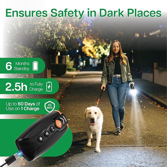 Dog Bark Deterrent Devices, Rechargeable Anti Barking Device for Dogs, 7 Mode Bark Deterrent Device, Safe Ultrasonic Dog Bark Deterrent for Dogs, Up to 28 Ft Range Dog Barking Silencer, Easy to Carry