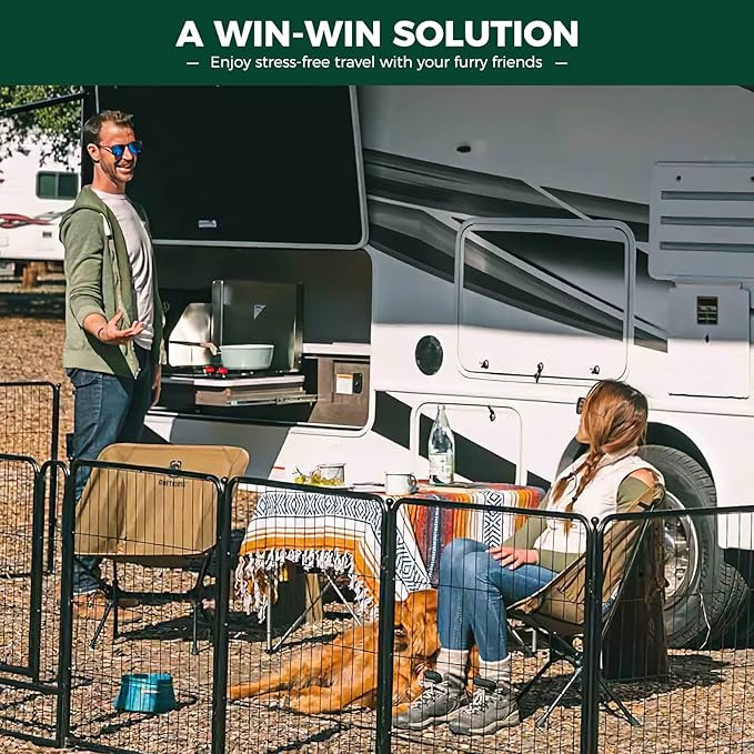 FXW Rollick Unleashed Dog Playpen for Indoor, Yard, RV Camping, 40 inch 16 Panels for Medium and Large Dogs│Patented