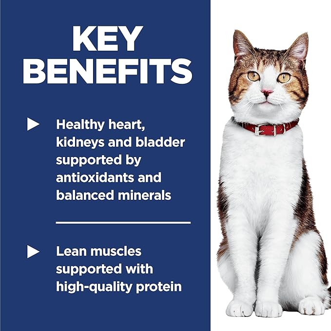 Hill's Science Diet Adult 7+, Senior Adult 7+ Premium Nutrition, Dry Cat Food, Chicken Recipe, 7 lb Bag