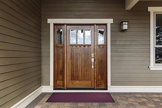 WaterHog Diamond | Commercial-Grade Entrance Mat with Rubber Border – Indoor/Outdoor, Quick Drying, Stain Resistant Door Mat (Medium Brown, 6' x 8')