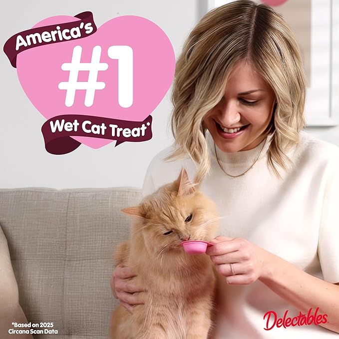Hartz New Delectables Lickable Spoon Interactive Lickable Cat Treats for Quick & Easy Bonding, Variety Pack 32ct