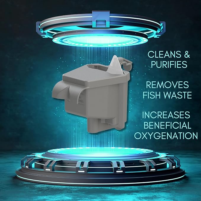 Koller Products 3-Gallon 360 Aquarium with LED Lighting (7 Color Choices) and Power Filter, Ideal for a Variety of Tropical Fish,Crystal-Clear Clarity,AP360A-3FFP