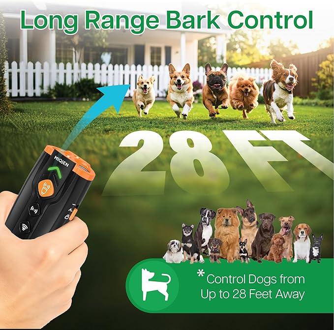 Dog Bark Deterrent Devices, Rechargeable Anti Barking Device for Dogs, 7 Mode Bark Deterrent Device, Safe Ultrasonic Dog Bark Deterrent for Dogs, Up to 28 Ft Range Dog Barking Silencer, Easy to Carry