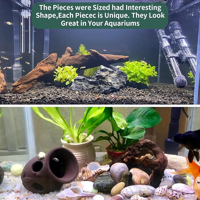 Hamiledyi Large Natural Driftwood for Aquarium 12-18 Inch Driftwood Branches Fish Tank Decoration Reptile Toy Assorted Size Reptile Habitat Decor Wood for Lizad (1 Pack)