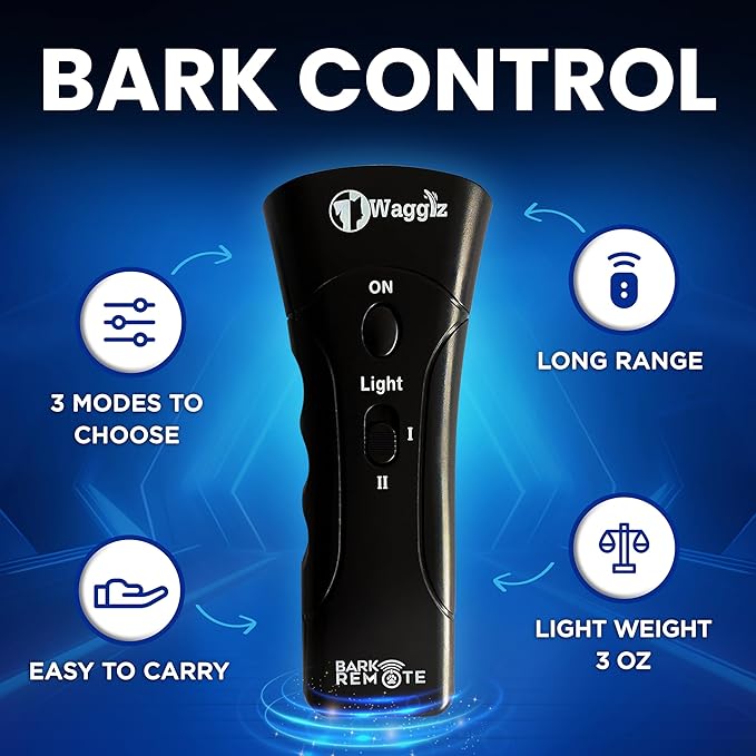 Ultrasonic Dog Bark Deterrent Devices - Long Range Dog Barking Silencer with 3 Levels - Painless Indoor & Outdoor Anti Barking Device for Dogs