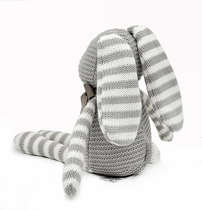 Organic Baby Toys Grey Bunny Rabbit Stuffed Animal 7.1"