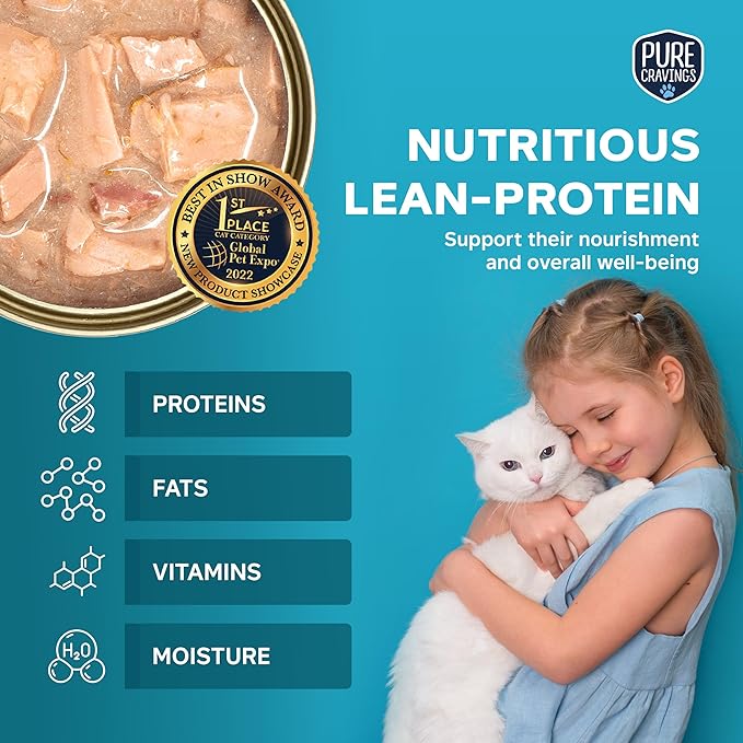 Tuna and Salmon Pate, Canned Wet Cat Food, 100% Mercury-Tested, Moist Can Fish, Grain-Free Protein, Non-GMO, 12 Pack