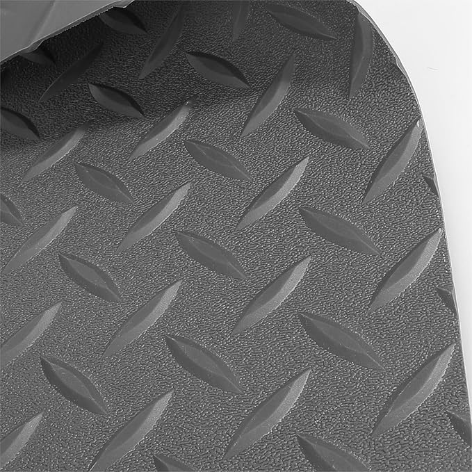5Ft x 12Ft Rubber Flooring Mats 1.6mm Diamond Plate Flooring Roll 60sqft Rubber Trailer Garage Floor Mats Non-Slip Floor Protector Mat for Garage Warehouse Gym Basement-Gray