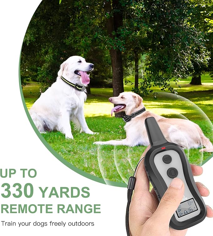 PATPET Dog Shock Collar with 2 Receivers, Dog Training Collar with Remote, Electric Dog Collar with Beep Vibration Shock for Small Medium Large 2 Dogs for 15 to 100 lbs