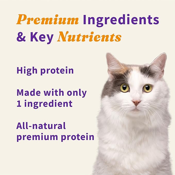 Halo Freeze Dried Raw Cat Treats, 100% Chicken Breast Recipe, Cat Treats Pouch, All-Natural High Protien Treat, 2.2 Oz Pouch