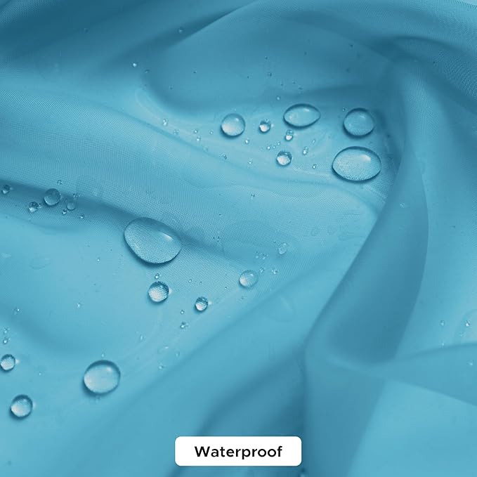 HolidayIdeas All Weather Outdoor Patio Curtains 6 Pcs Linen Look Rod Pocket Sheer Outdoor Curtains for Pool Side, Porch, Balcony, Pergolas,Cabana, Aqua,54x120 Inch