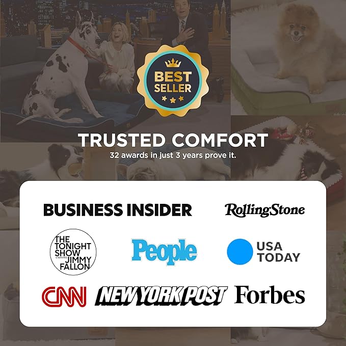 Bedsure Orthopedic Dog Beds for Small Dogs - Washable Small Dog Cat Bed Waterproof, Comfort Pet Couch Sofa with Washable Removable Cover, Pets Bed with Nonskid Bottom, Blue Navy, 24"