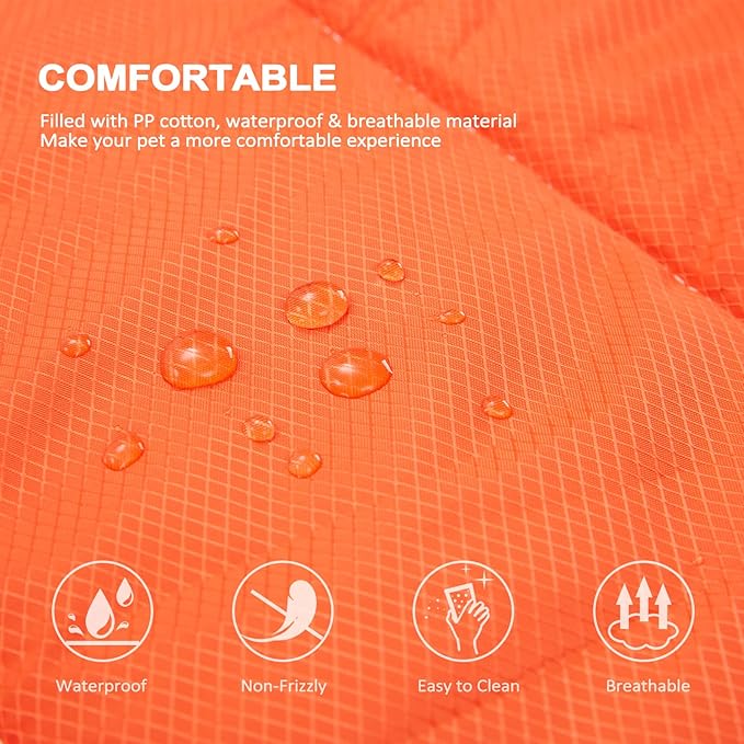 BDEUS 51x35In Extra Large Size Outdoor Dog Bed, Waterproof & Portable Camping Travel Pet Mat, Easy to Clean, Washable Odor Resistant Pet Cooling Pad (Orange)