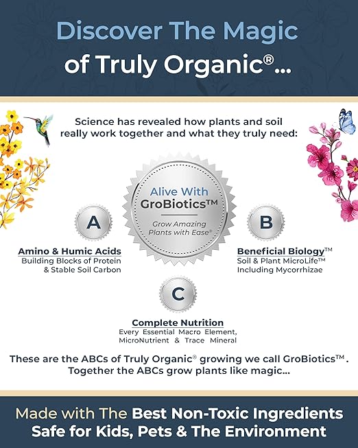 Organic Plant Magic - Truly Organic™ Fast-Acting Water Soluble Plant Food - All-Purpose Fertilizer Concentrate for Flower, Vegetable, Herb, Fruit Tree, Garden & Indoor Houseplants [One 1/2 lb Bag]