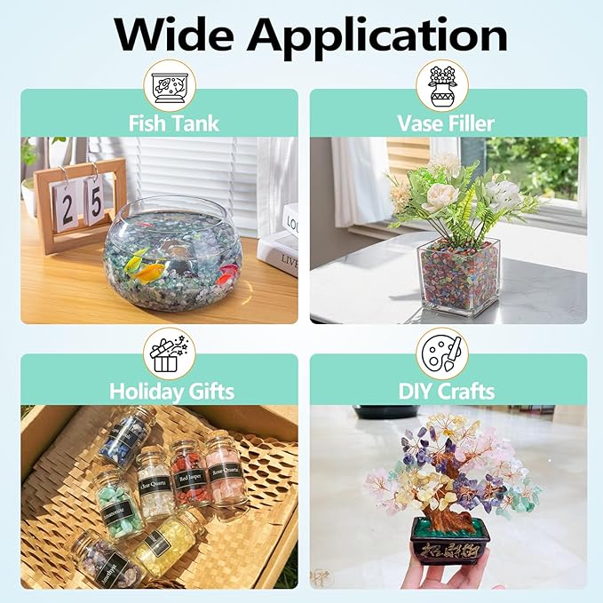 0.88 LB Cat Eye Stones for Aquarium, Polished Aquarium Fish Tank Gravel Rocks Pebbles Crushed Tumbled Stone Chips for Garden|Vase Filler|Fish Turtle Tank Decorations