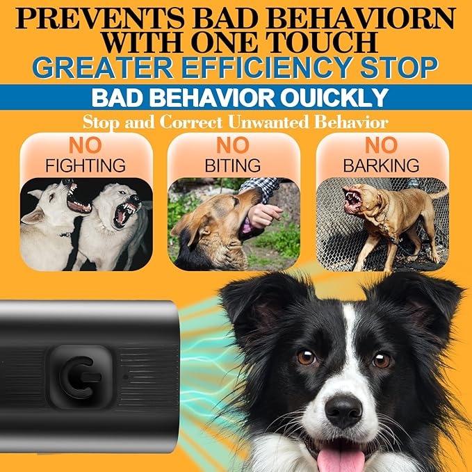 Mini Ultrasonic Dog Bark Deterrent Device - Stop Dog Barking Device for Own or Neighbor's Dog, Rechargeable Anti Barking Dog Trainer Portable Stop Barking Pet Training Tool