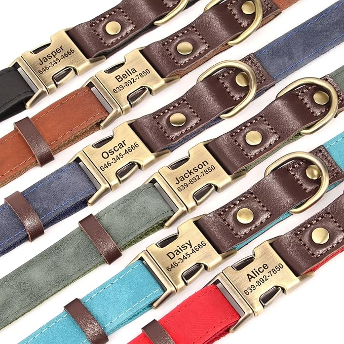 Didog Soft PU Leather Dog Collar for Large Dogs,Classic Adjustable Dog Collars with Quick Release Metal Buckle,Easy Clean and Comfortable with Nylon Lining,Pink,L Neck 15-23"