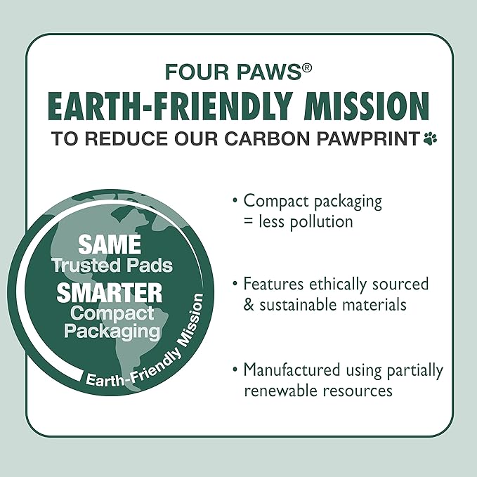 Four Paws Wee-Wee Odor Control with Febreze Freshness Pee Pads for Dogs & Puppies, Leak-Proof Dog Housebreaking Potty Training Floor Protection, Spring Fresh Scent, 22" x 23", 50 Count
