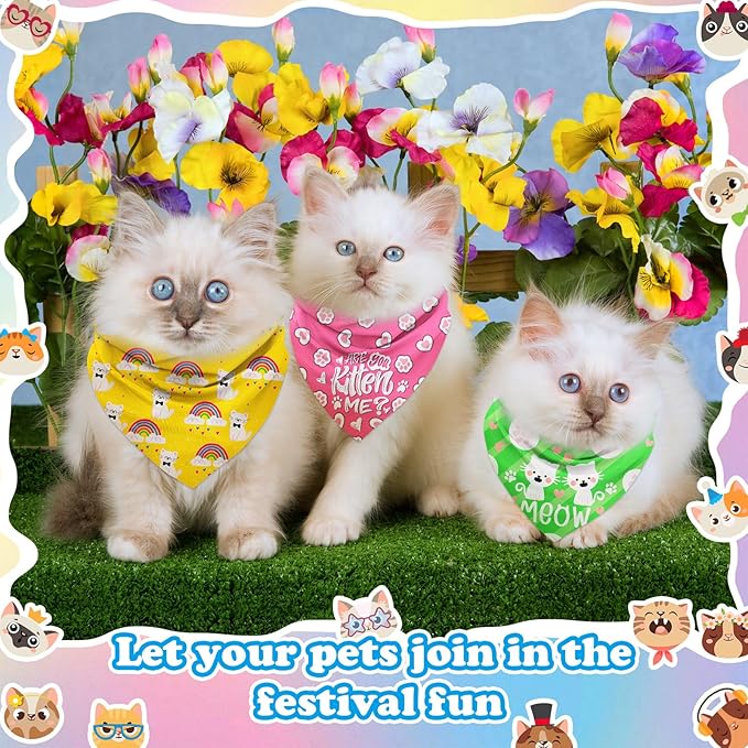 Dog Bandanas Bulk, Adjustable Cat Outfit, Pet Bibs Colorful Triangle Scarf Pet Bandanas for Medium Large Dogs Birthday Costume Decoration (30PCS_Stylish)