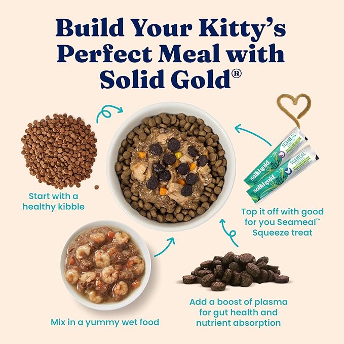 Solid Gold High Protein Dry Cat Food - Grain Free & Gluten Free Chicken Cat Dry Food w/Probiotics for Gut Health & Digestion - High Fiber & Omega 3 - Low Carb Superfood Kibble for Cats All Ages - 6LB
