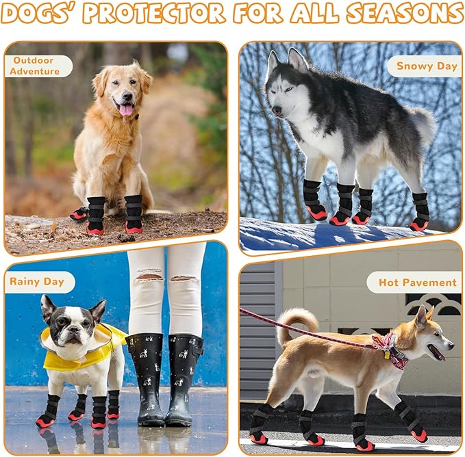 Dog Shoes for Medium Large Size Dogs, Breathable Dog Shoe for Hot Pavement, Dog Booties and Paw Protectors to Prevent Licking, Anti-Slip Dog Boots with Reflective for Summer, Hiking, Snow (Size 2)