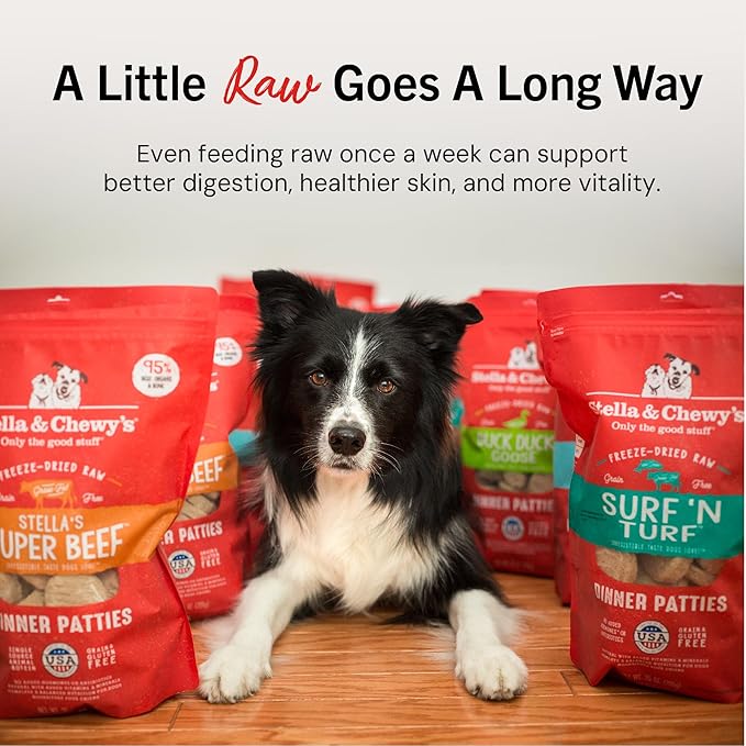 Stella & Chewy's Freeze-Dried Raw Dinner Patties - Chicken Recipe - High Protein Grain-Free Puppy & Dog Food - Perfect For Picky Eaters - 25 oz