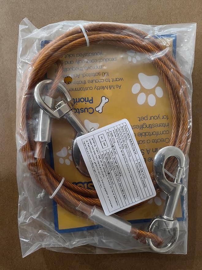 Tie Out Cable for Dogs,30FT Dog Leads,Heavy Duty Tie Out Cable for Large Dogs Up to 125lbs,Durable Dog Runner Tether Line for Outdoor,Yard