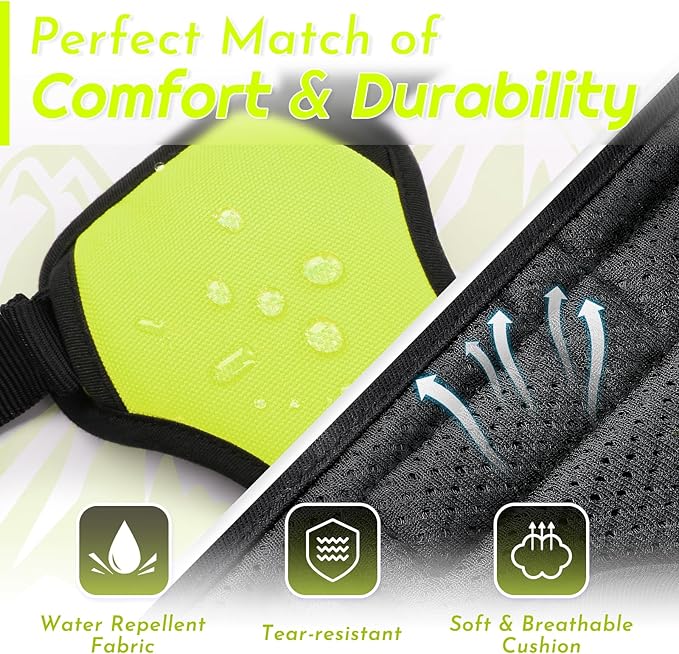 Eagloo Dog Harness Large Breed, No Pull Service Vest with Reflective Strips and Control Handle, Adjustable and Comfortable for Easy Walking, No Choke Pet Harness with 2 Metal Rings, Green, XL