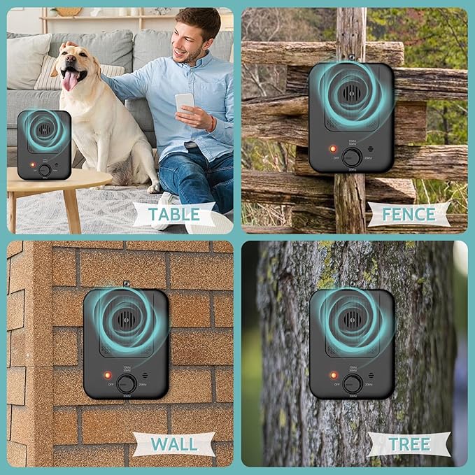 Anti Barking Device, Ultrasonic Dog Barking Deterrent Devices, Rechargeable Dog Barking Control Device, Rechargeable Barking Dog Silencer, Bark Box Stop Neighbors Dog from Barking (Black)