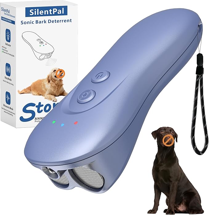 Dog Bark Deterrent Device,Ultrasonic Anti-Barking Devices with Sonic Emitters,Up to 15Ft Long Range & Rechargeable Bark Control,Safe for Dogs Training,Indoor & Outdoor(Purple)