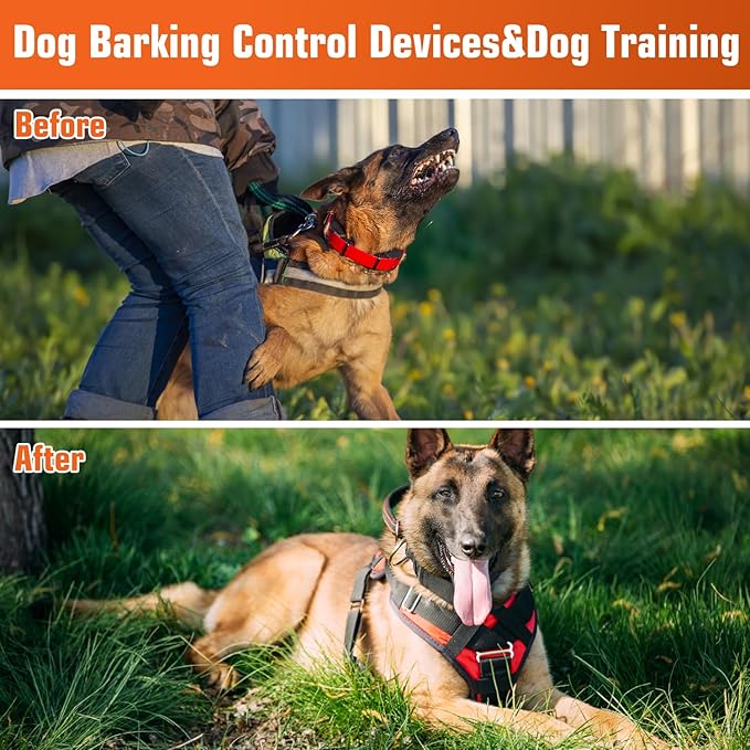 Ultrasonic Dog Bark Deterrent Devices with 3 Modes- Works Up to 50 Feet Away, Anti Barking Devices, Anti Barking Device for Dogs, Barking Control Devices for Dog Training in Outdoor