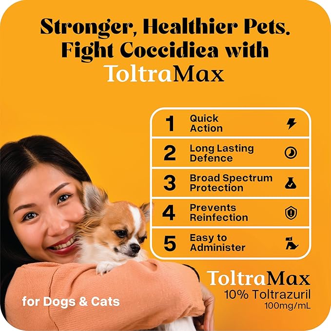 Toltrazuril 10.0% for Horses, Dogs, Cats, 60mL/2 Ounce, for Non-Food Chain Animals, Chicken