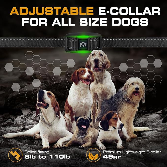 INVIROX Dog Training Collar for Large Dog X2 [2025 Edition] 123 Levels Dog E Collars 1100yd Range, 100% Waterproof, Rechargeable Electric Collars for Medium Dogs, E Collar for Large Dogs