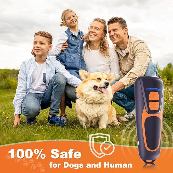 Dog Bark Deterrent Devices, Rechargeable Ultrasonic Anti Barking Device for Dogs, Dog Bark Control Devices 50FT Range Safe for Dogs & Human Portable Indoor Outdoor, Dog Training