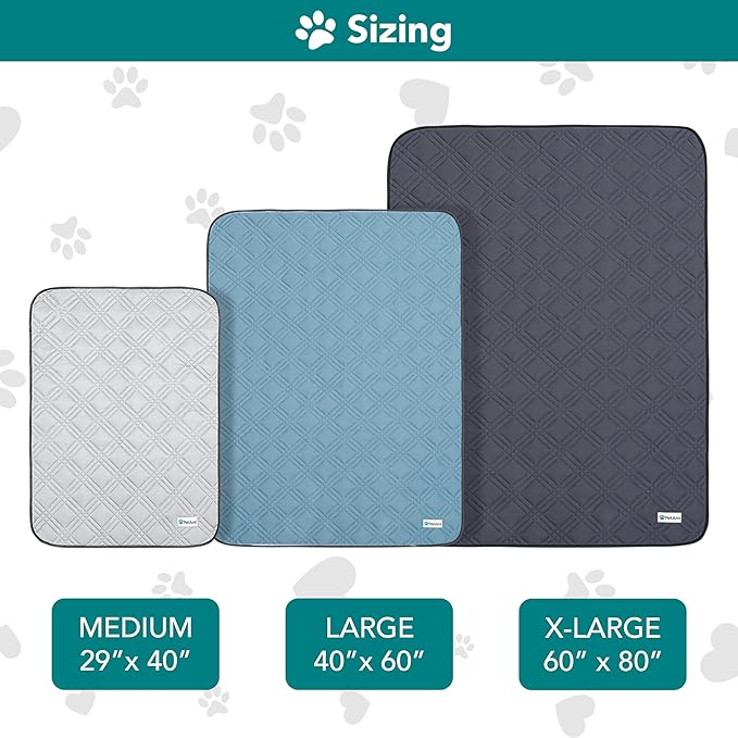 PetAmi Waterproof Cooling Mat for Dog, Premium Pet Cooling Blanket for Bed Crate, Anti Slip Indoor Dog Cool Pad for Sleeping, Q-MAX Large Sofa Couch Cover Mat for Cat, Light Grey, 40x60