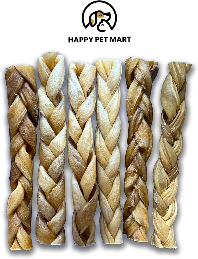 Odor-Free Super Braided Collagen Dog Chews (10-Inch). - Long-Lasting Bully Stick & Rawhide Alternative, Single Ingredient Chew Treat for Aggressive Chewers (Pack of 20)
