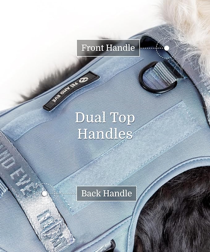 2025 New Edition, Fei & Eve MagEase Dog Harness - 3-Second Magnetic Buckles | 3-Point No-Pull Control | Heavy-Duty 900D Nylon | Dual Safety Handles | Breathable Mesh | Adjustable Fit | Large, Blue