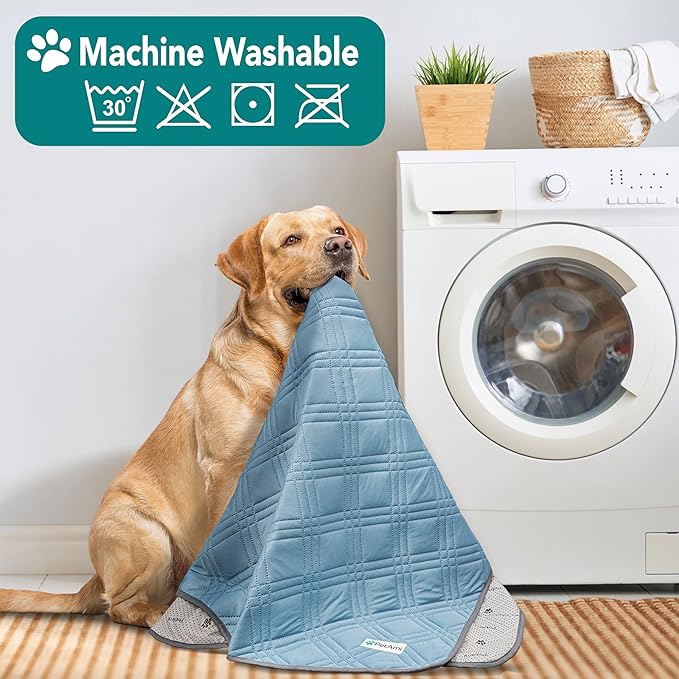PetAmi Waterproof Cooling Mat for Dog, Premium Pet Cooling Blanket for Bed Crate, Anti Slip Indoor Dog Cool Pad for Sleeping, Q-MAX Large Sofa Couch Cover Mat for Cat, Light Blue, 60x80