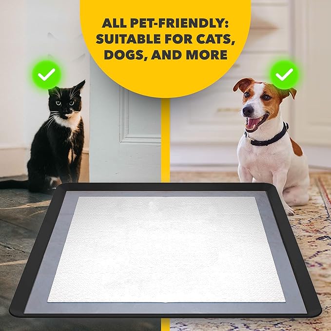 TidyFriend 2 Pack Dog Pee Pad Holder Tray Fits for 24” x 24” Wee Wee Pee Pads - Stable Grip, Raised Edges, Quick-Wipe Silicone Surface Dog Potty Tray Holder for Indoor Flooring Protection (Black)