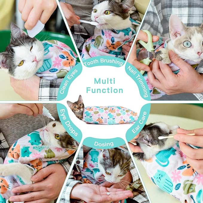 33.5" Cat Wrap for Grooming, Maximum, Self-Adherent Soft Cat Blanket for Nail Clipping, Anti-Bite-Scratch-Escape Calming Wrap, Cats Burrito Swaddle for 6-18 lbs (Orange Kitten, XX Large)