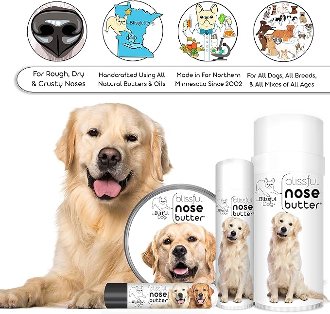 The Blissful Dog Golden Retreiver Unscented Nose Butter - Dog Nose Butter, 0.15 Ounce