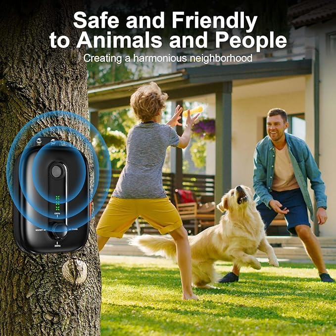 Anti Barking Device for Dogs, Rechargeable Ultrasonic Dog Barking Control Devices with 3 Modes, 33 FT Barking Silencer Sonic Barking Deterrent Indoor/Outdoor Safe for Dog & People B
