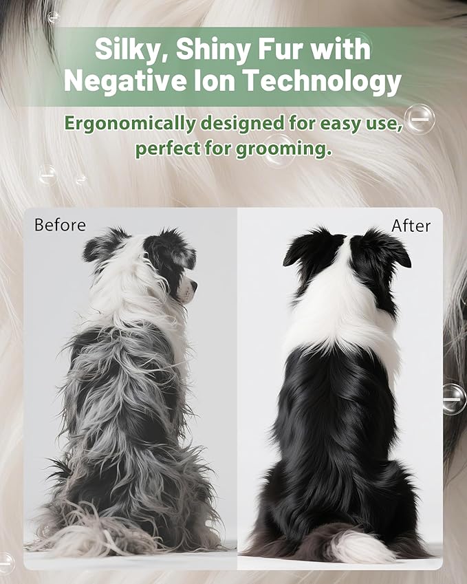 2-in-1 Hands-Free Dog Hair Dryer with Table Clamp – Low Noise Pet Grooming Dryer for Dogs & Cats, Adjustable Heat & Speed, Wearable or Desktop Use(Green)