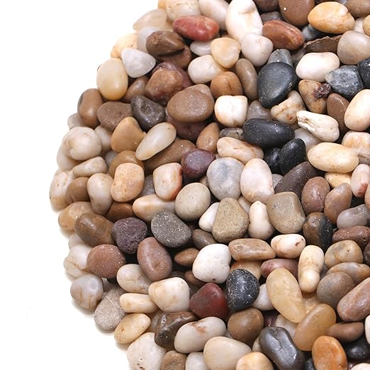 Calofulston 5lb Drainage Rocks for Potted Plants, 1/5 Inch Small Pebbles for Plants, Aquarium, Fish Tank, Terrarium, Succulent, Vases, Decorative Pea Gravel for Plants, Mixed Color