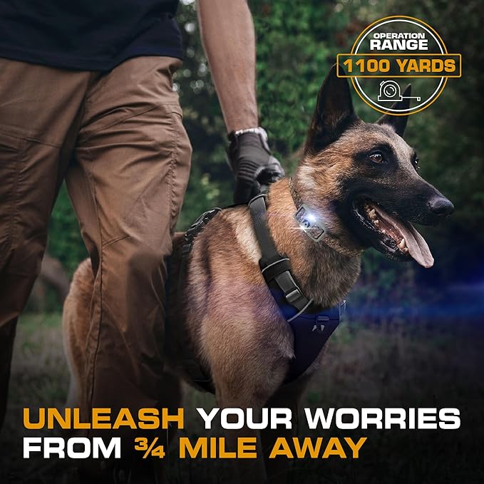 INVIROX Dog Shock Collar [Ultra K9 Hunting Series] 124 Training Levels, 4 Powerful Modes with Night-Light and ¾ Mile Range 100% Safe Dog Training Collar for Large Dogs IP67 Waterproof