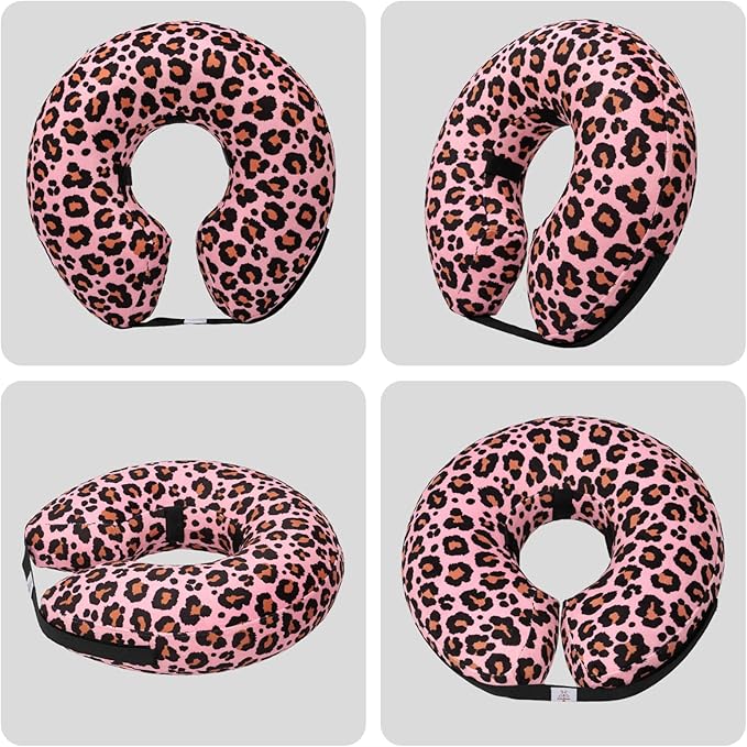 CuteBone Inflatable Dog Cone with Removable Soft Fleece Covers for Small/Medium/Large Dogs and Cats Neck Donut Collar After Surgery GWB10L