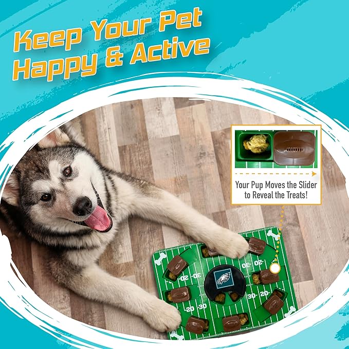 Pets First NFL Philadelphia Eagles Puzzle, Interactive Dog Treat Puzzle Toy