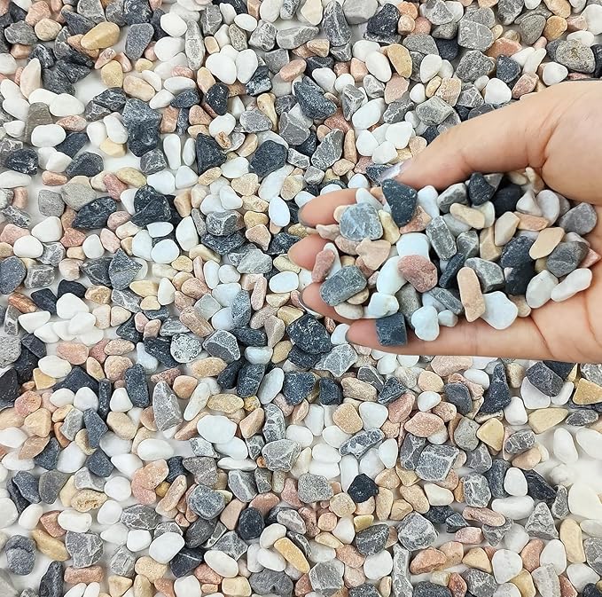 10 lbs Pebbles for Landscaping, 3/8 Inch Pea Gravel Decorative River Rocks for Succulent, Cactus, Vases, Terrarium, Aquarium, Potted Top Dressing and Outdoor Garden